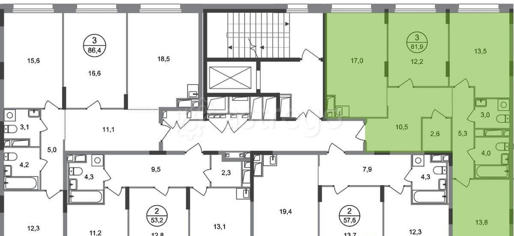 3-комн. квартира, 81 м2, 6/17 эт. Москва - изображение 6