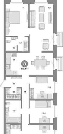 4-комн. квартира, 129.2 м2, 4/24 эт. Москва