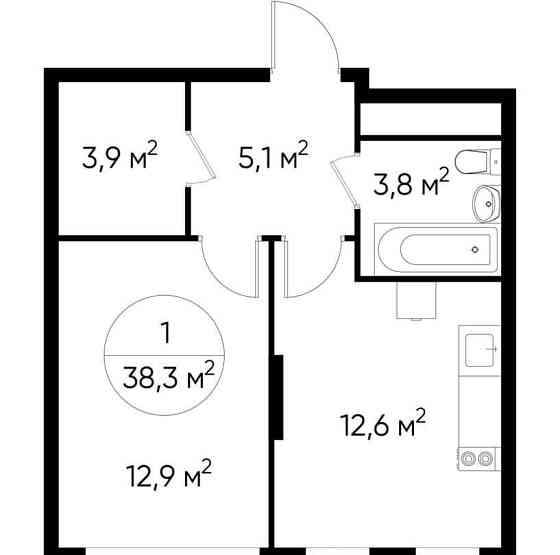 1-комн. квартира, 38 м2, 10/17 эт. Москва
