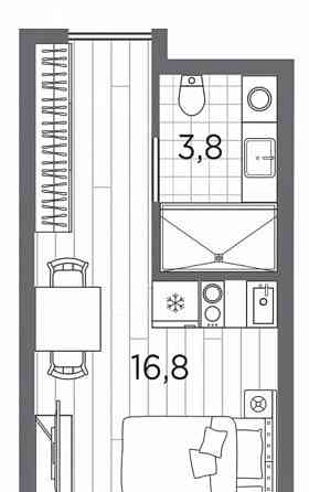 1-комн. апарт-ы, 20.6 м2, 13/13 эт. Санкт-Петербург