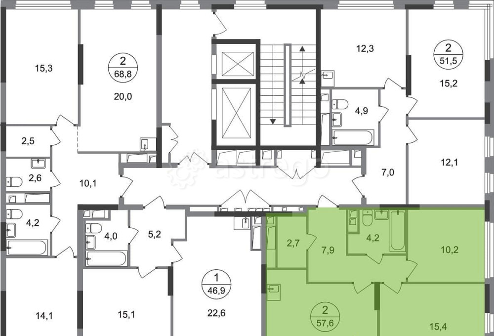 2-комн. квартира, 57 м2, 8/17 эт. Москва - изображение 5