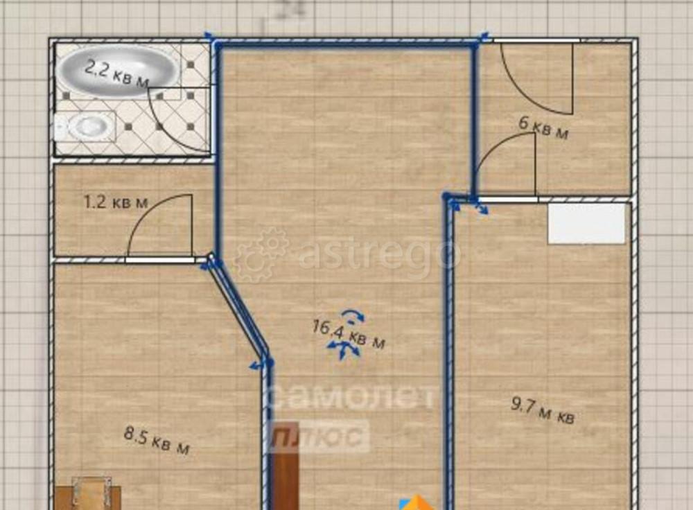 2-комн. квартира, 44.1 м2, 1/9 эт. Бийск - изображение 3