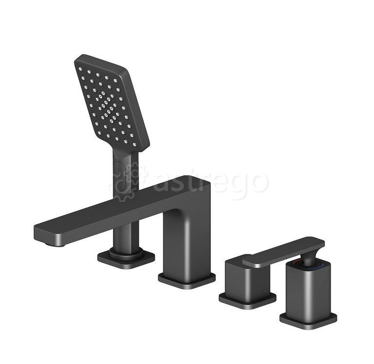 Смеситель для ванны с душем врезной Timo Torne 4330/03Y черный 4330-03Y Москва - изображение 1