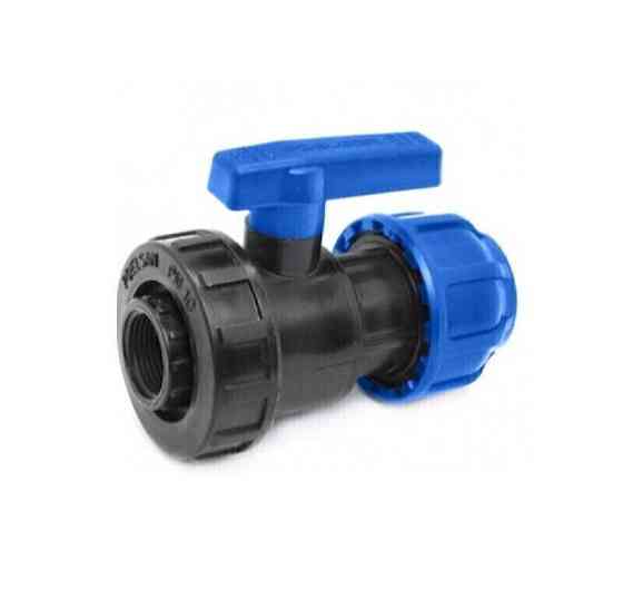 Кран шаровый компрессионный переходной полиэтиленовый с внутренней резьбой  32х1" Новосибирск