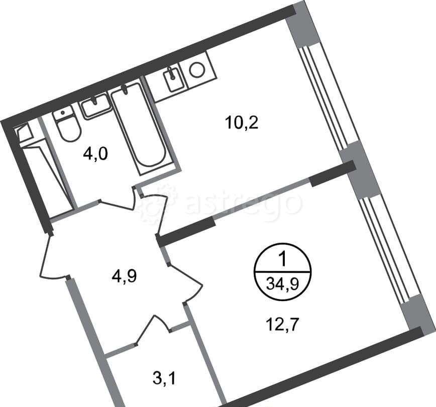 1-комн. квартира, 34 м2, 6/17 эт. Москва - изображение 1