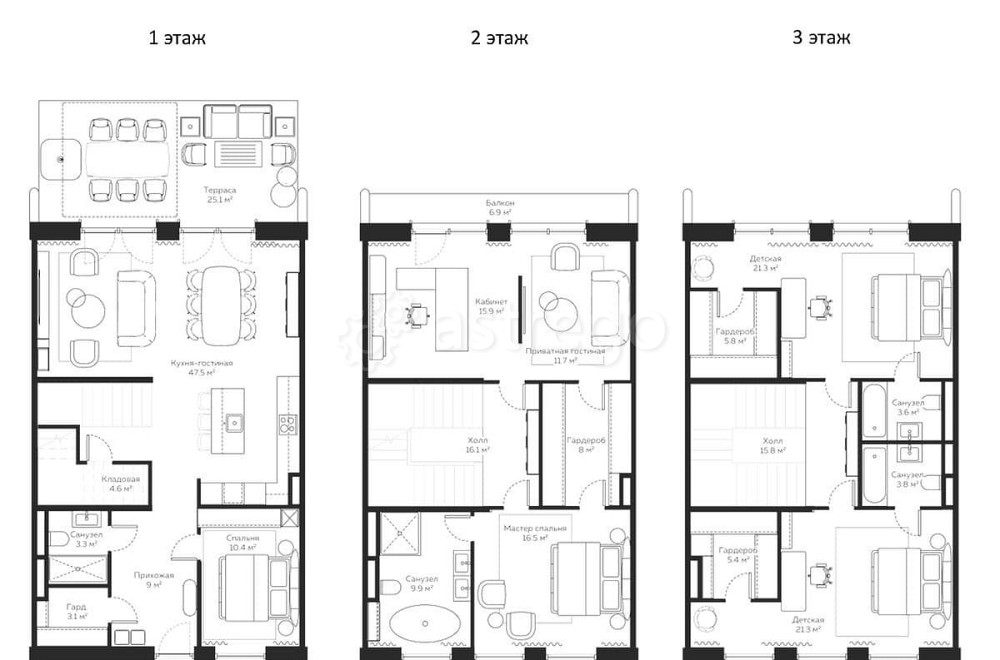 Таунхаус, 237.9 м2, 3 эт. Москва - изображение 1