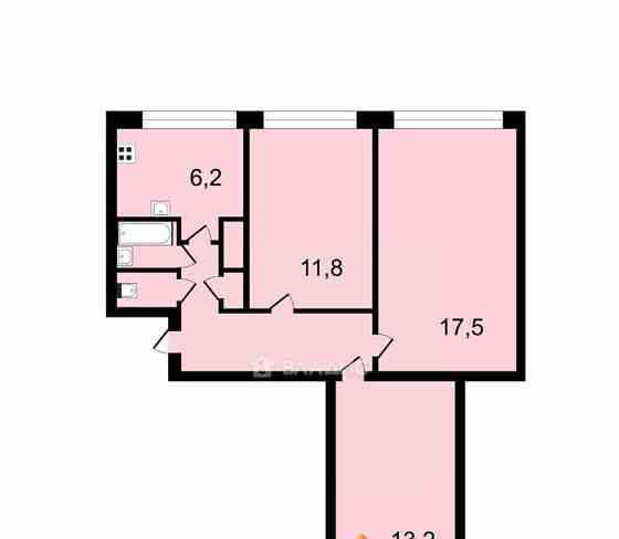 3-комн. квартира, 59 м2, 5/9 эт. Санкт-Петербург