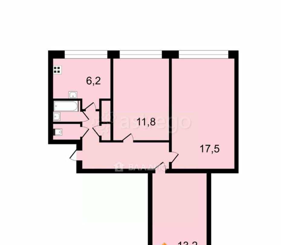 3-комн. квартира, 59 м2, 5/9 эт. Санкт-Петербург - изображение 4