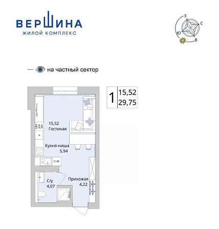 Студия, 29.75 м2, 19/25 эт. Уфа