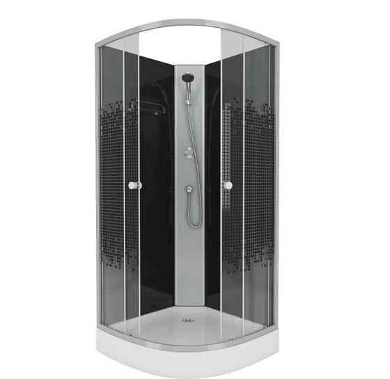 Душевая кабина NG-4501-08BK BLACK 900х900х2000 низкий поддон 13см стекло МОЗАИКА 3 места Niagara Москва