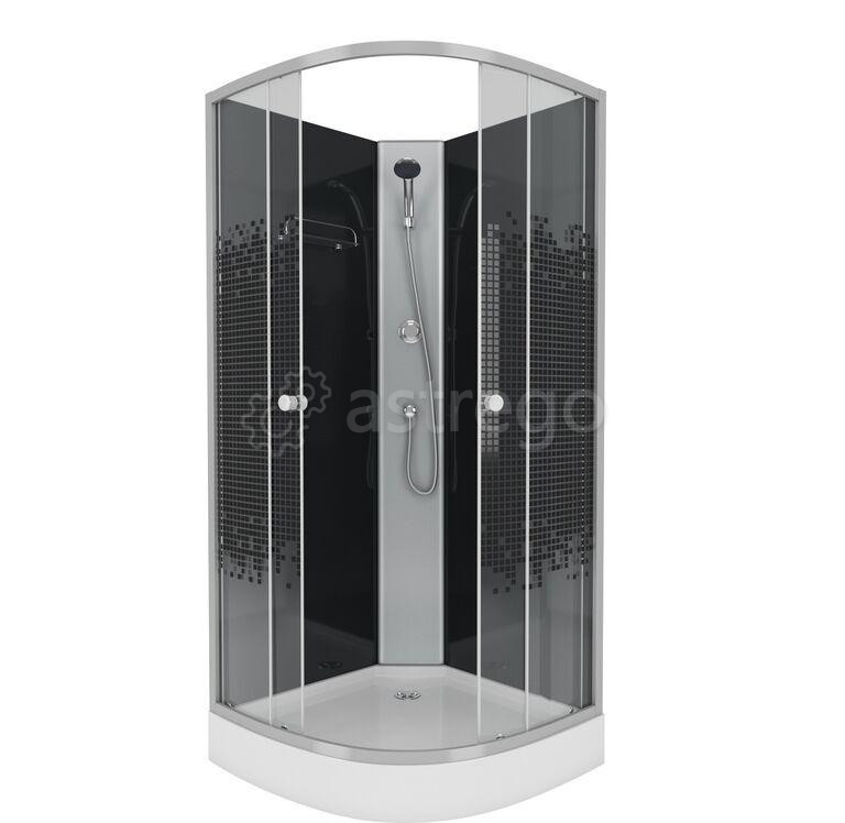 Душевая кабина NG-4501-08BK BLACK 900х900х2000 низкий поддон 13см стекло МОЗАИКА 3 места Niagara Москва - изображение 1