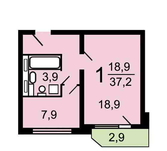 1-комн. квартира, 37.8 м2, 6/17 эт. Москва
