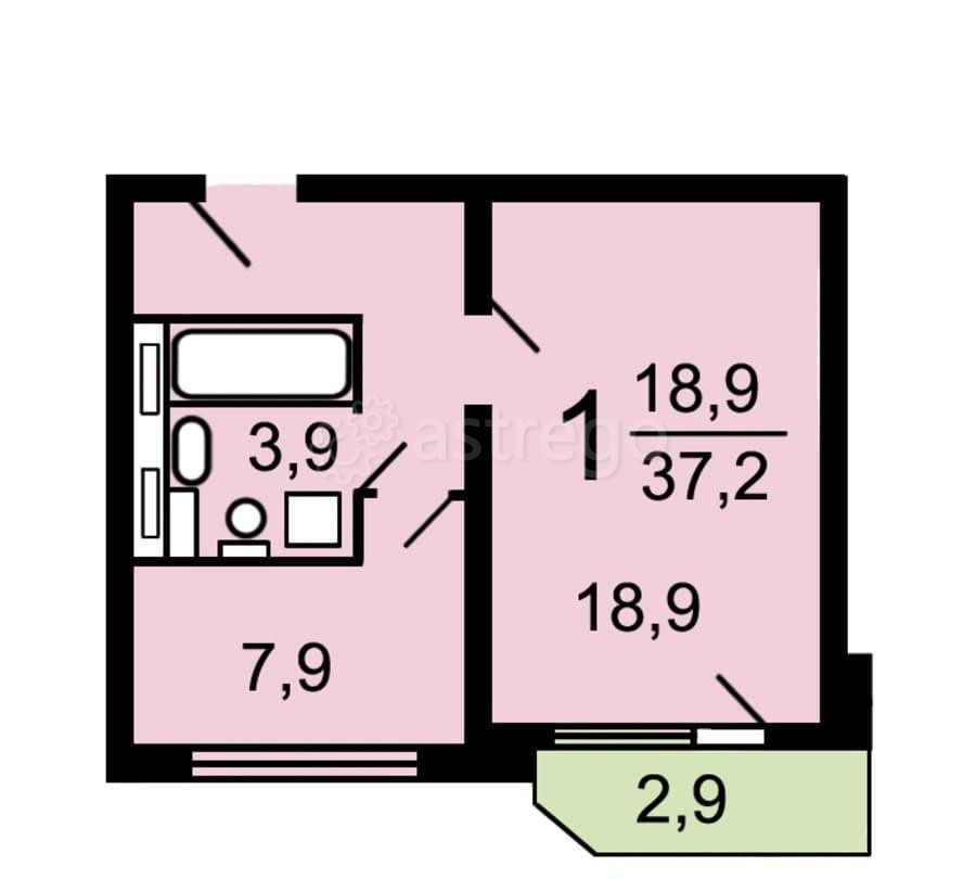 1-комн. квартира, 37.8 м2, 6/17 эт. Москва - изображение 2