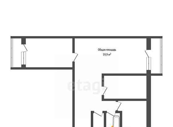 3-комн. квартира, 59.9 м2, 2/9 эт. Бийск