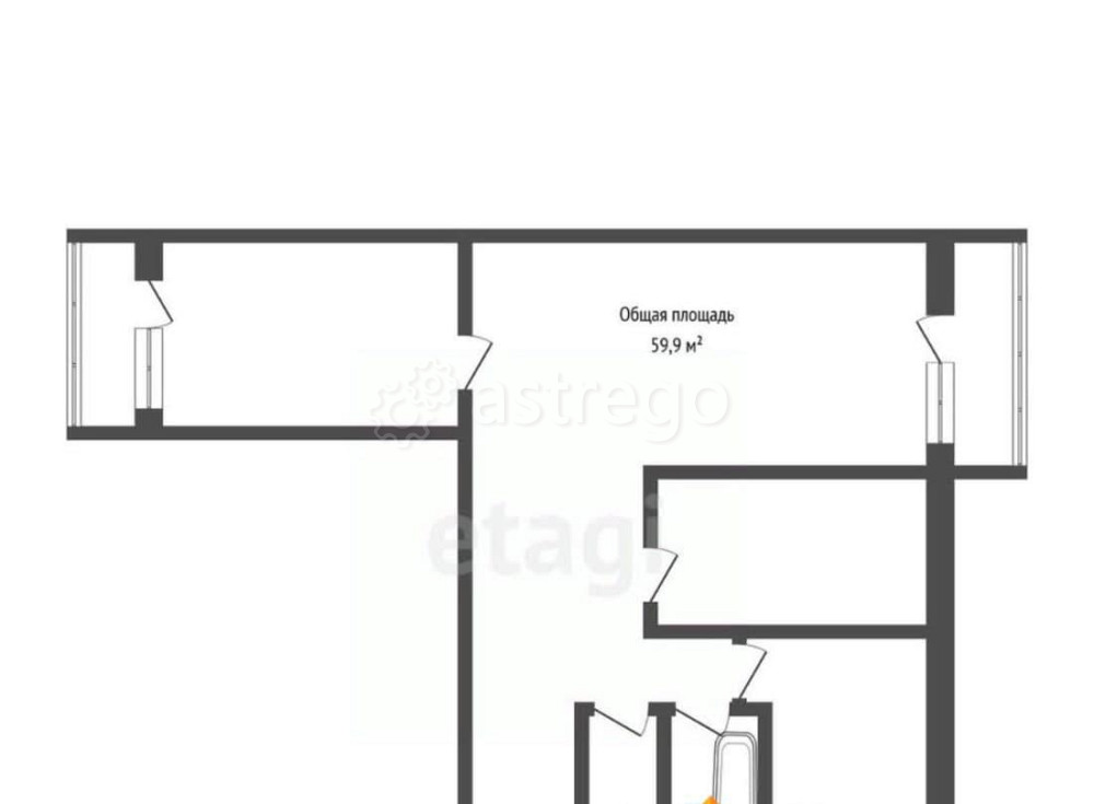 3-комн. квартира, 59.9 м2, 2/9 эт. Бийск - изображение 2