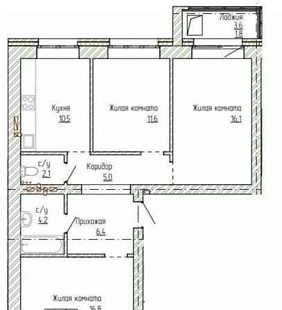 3-комн. квартира, 77.8 м2, 2/14 эт. Новоалтайск