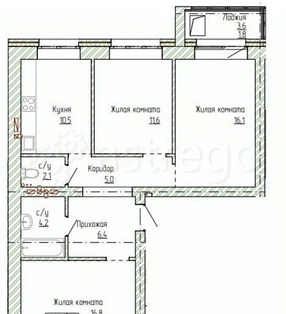 3-комн. квартира, 77.8 м2, 2/14 эт. Новоалтайск - изображение 1
