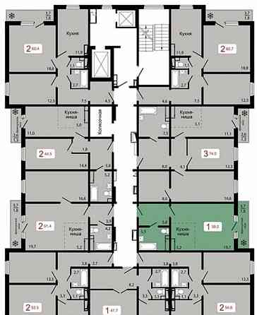 1-комн. квартира, 38 м2, 9/17 эт. Красноярск