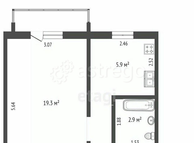 1-комн. квартира, 30.7 м2, 3/5 эт. Стерлитамак - изображение 5