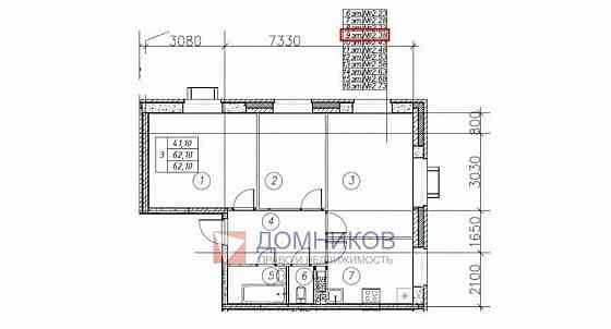 3-комн. квартира, 62.1 м2, 9/17 эт. Ступино