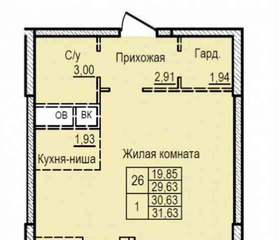Студия, 31 м2, 3/25 эт. Балашиха