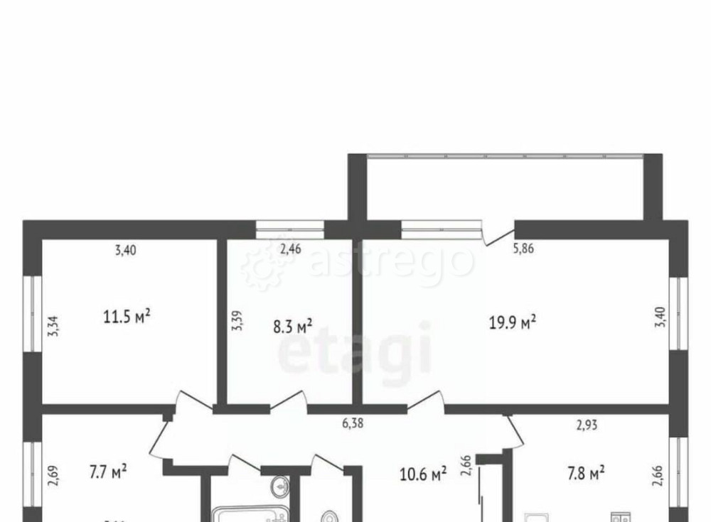 4-комн. квартира, 70.2 м2, 6/9 эт. Благовещенск - изображение 7