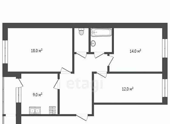 3-комн. квартира, 66.9 м2, 5/5 эт. Воскресенск