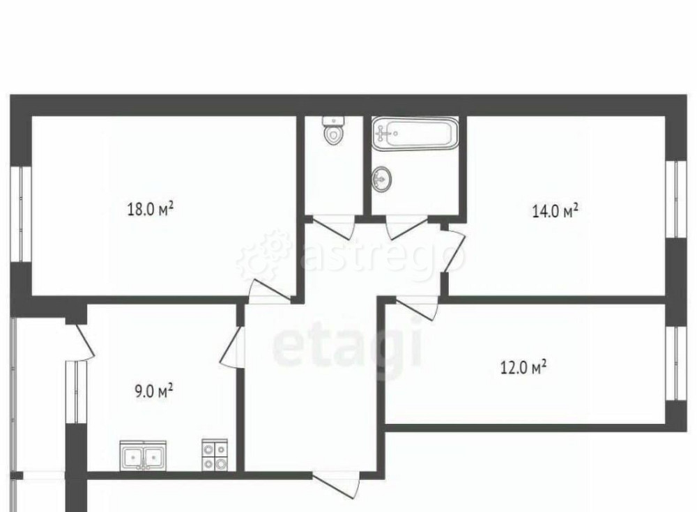 3-комн. квартира, 66.9 м2, 5/5 эт. Воскресенск - изображение 3