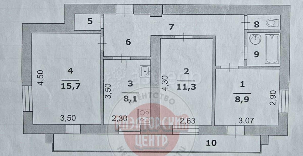 3-комн. квартира, 61.1 м2, 12/14 эт. Белгород - изображение 2