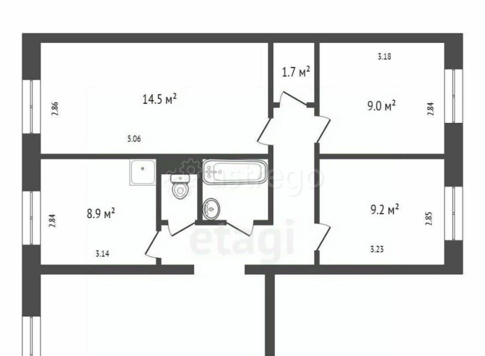 4-комн. квартира, 82 м2, 1/10 эт. Красноярск - изображение 6