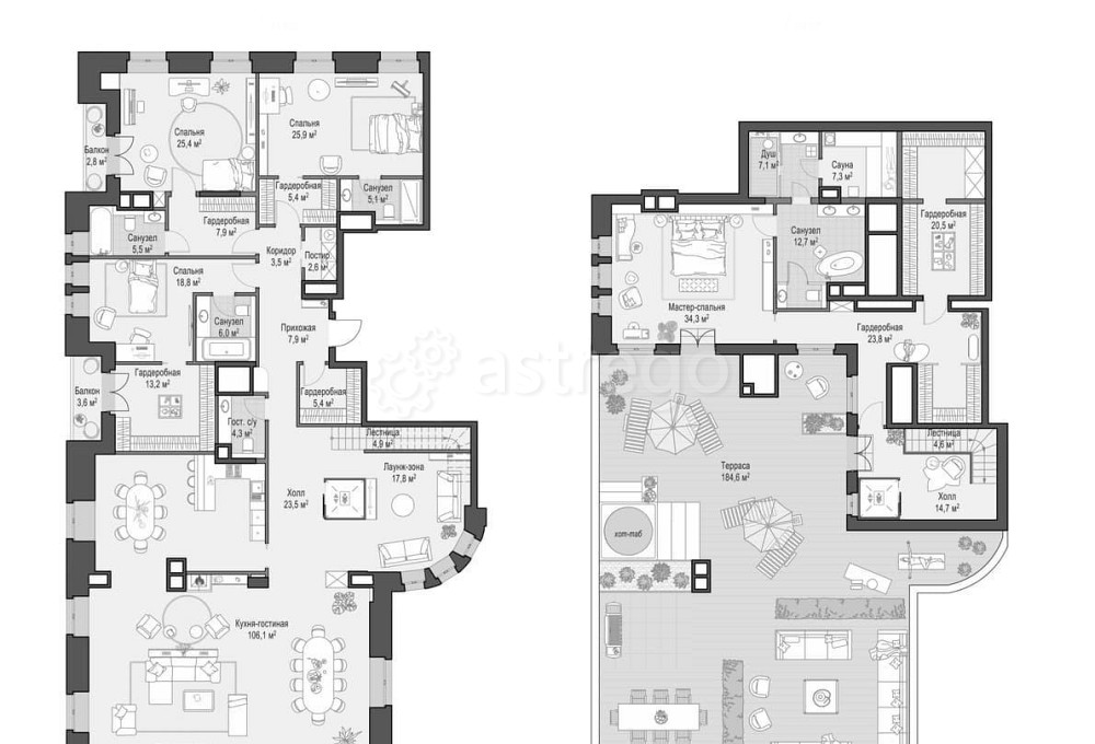 6-комн. квартира, 440.05 м2, 6/7 эт. Москва - изображение 1