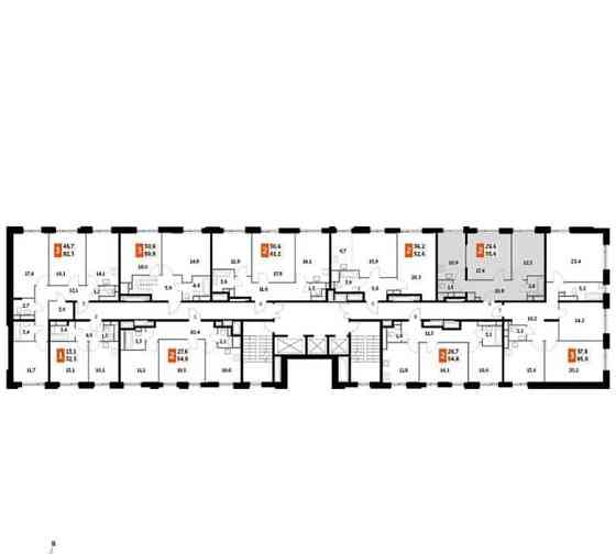 2-комн. квартира, 53.5 м2, 23/27 эт. Москва