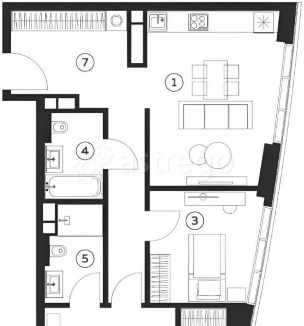 3-комн. квартира, 75 м2, 13/20 эт. Москва - изображение 3