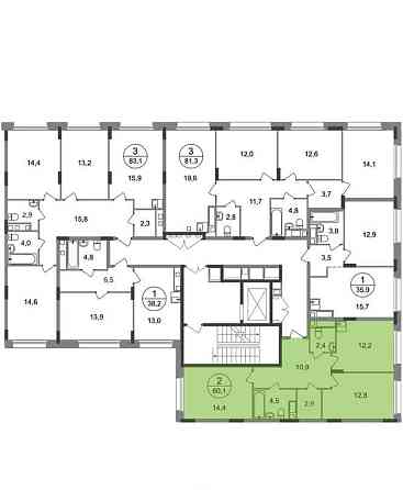 2-комн. квартира, 60 м2, 7/17 эт. Москва