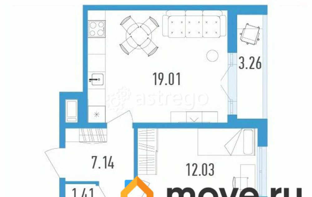 2-комн. квартира, 57.93 м2, 5/12 эт. Санкт-Петербург - изображение 1