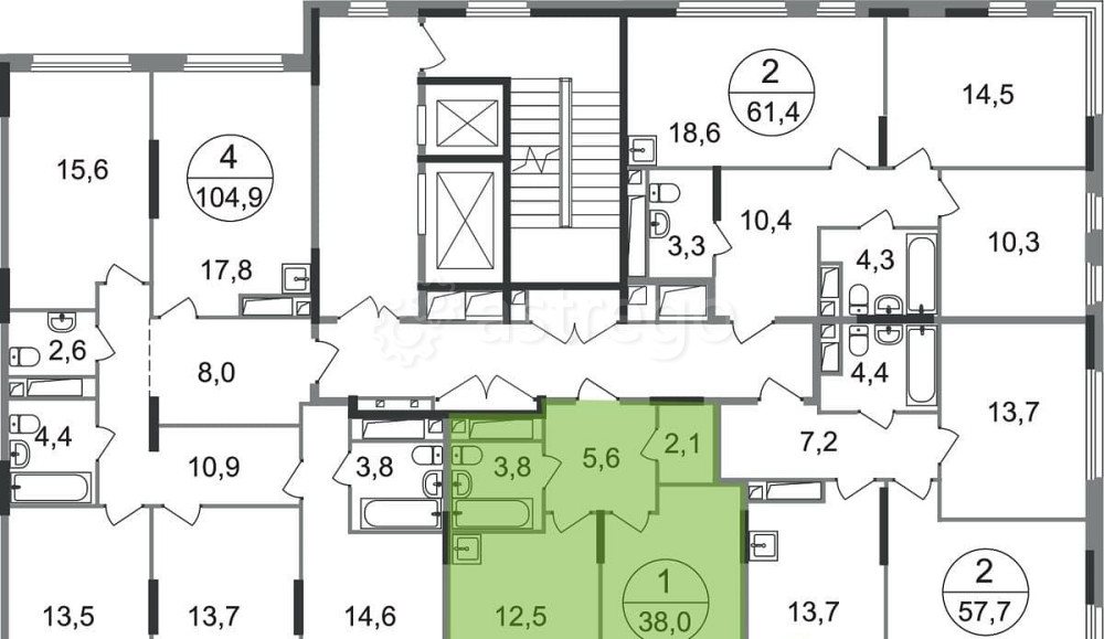 1-комн. квартира, 38 м2, 14/17 эт. Москва - изображение 4