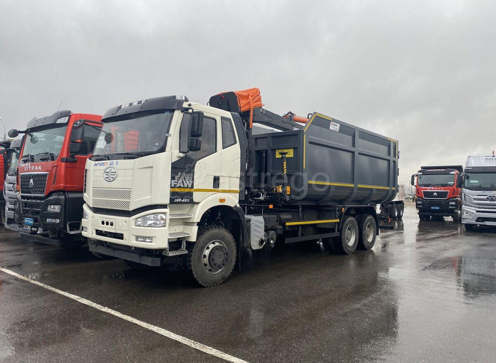 Ломовоз КМУ FAW 3250 6x4 Евро-5 кузов Half-Pipe 32 куб Р97-04М захват ГЛ-6М Машиностроительный завод Краснодар - изображение 1