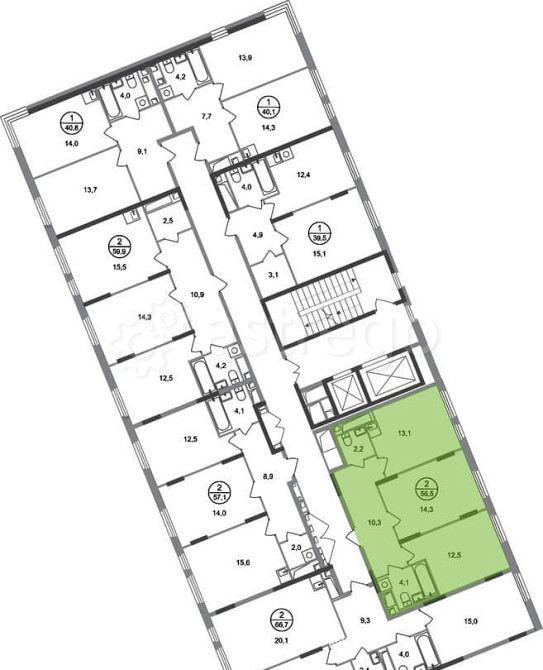 2-комн. квартира, 56 м2, 17/17 эт. Москва - изображение 6