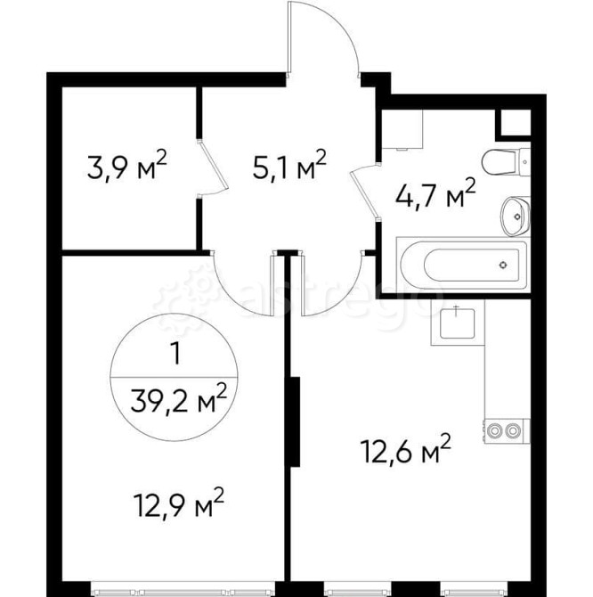 1-комн. квартира, 39 м2, 2/17 эт. Москва - изображение 1