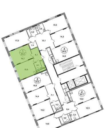 1-комн. квартира, 40 м2, 14/17 эт. Москва
