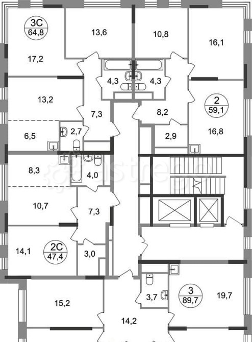 2-комн. квартира, 59 м2, 4/17 эт. Москва - изображение 4