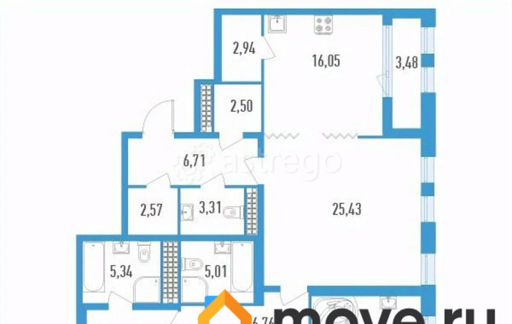 4-комн. квартира, 136.81 м2, 20/23 эт. Санкт-Петербург - изображение 7