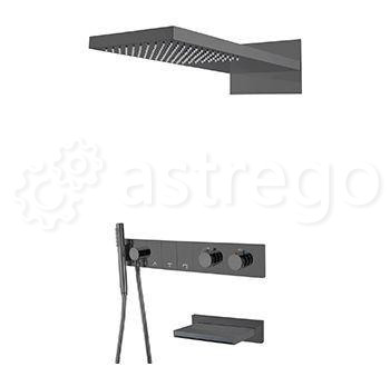 Душевой комплект BOHEME Zodiac 133-2-SGM Shine Gun Metal Новосибирск - изображение 1