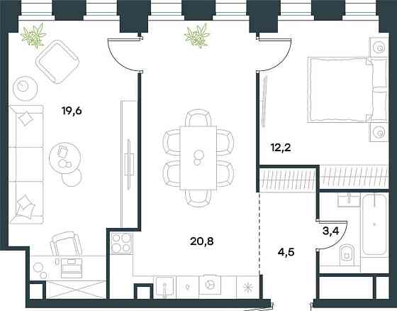 2-комн. квартира, 60.5 м2, 32/40 эт. Москва