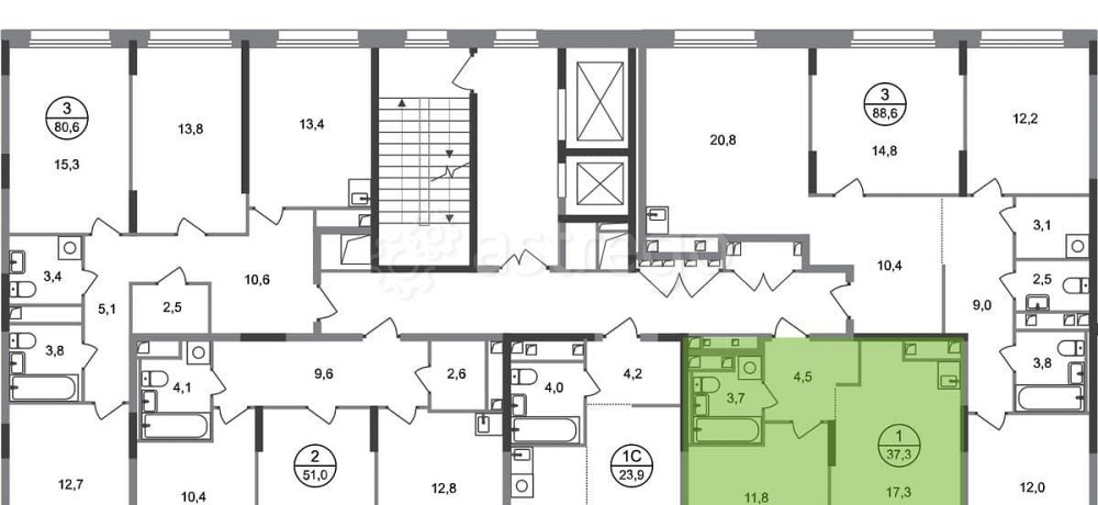 1-комн. квартира, 37 м2, 3/17 эт. Москва - изображение 4