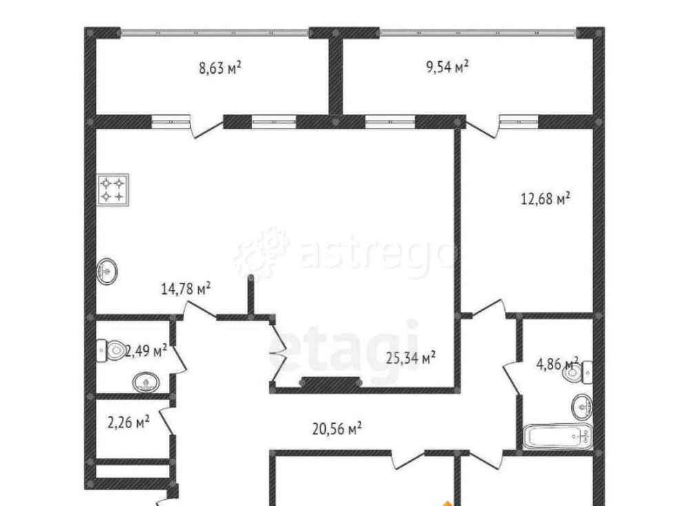 4-комн. квартира, 121.2 м2, 8/21 эт. Уфа - изображение 3