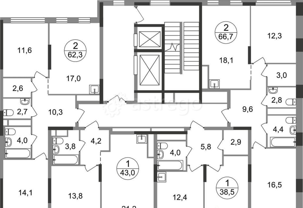 1-комн. квартира, 43 м2, 9/17 эт. Москва - изображение 10