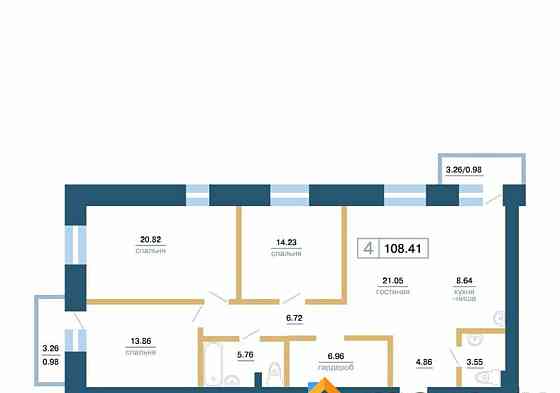4-комн. квартира, 108.41 м2, 4/7 эт. Красноярск