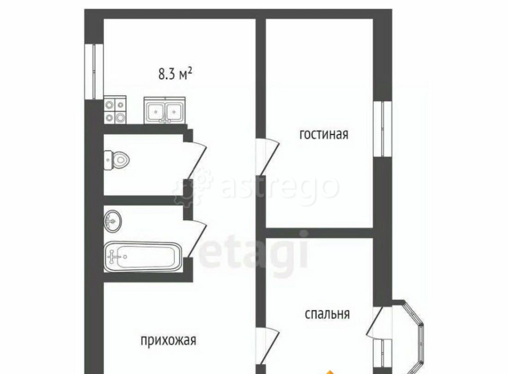 3-комн. квартира, 71.3 м2, 3/3 эт. Серпухов - изображение 3