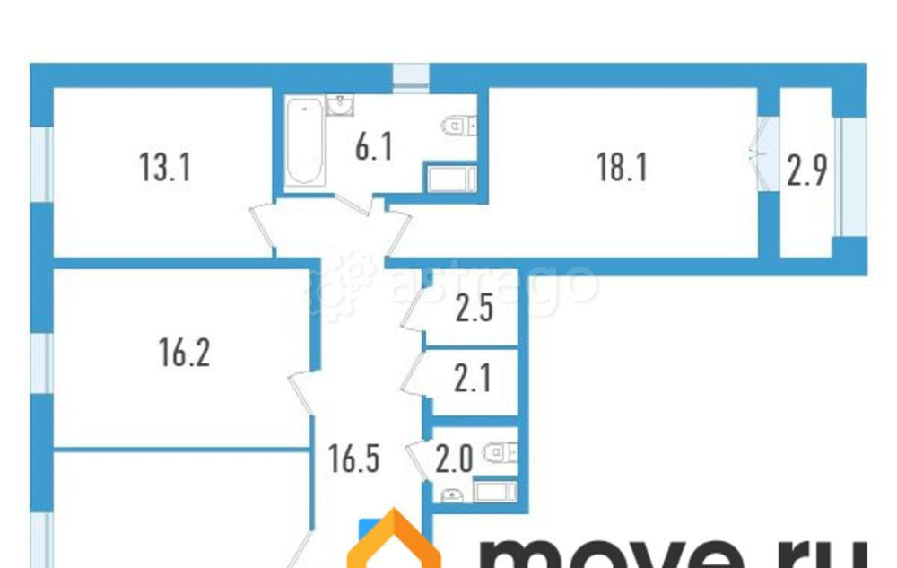 3-комн. квартира, 115.6 м2, 11/23 эт. Санкт-Петербург - изображение 1
